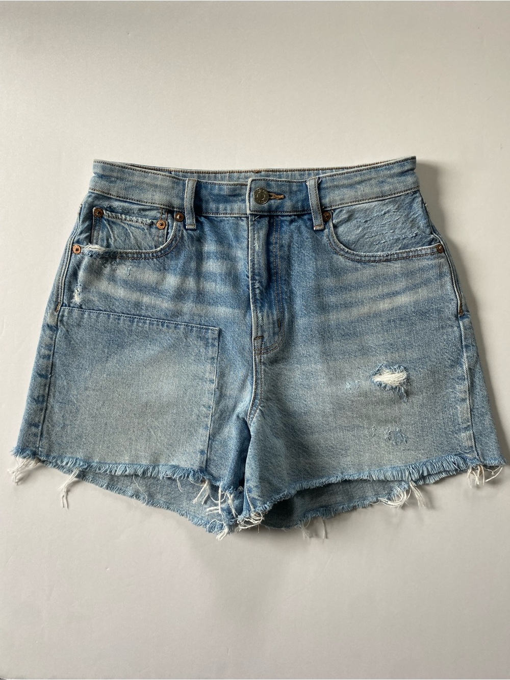 American Eagle AE Stretch Highest Rise 90s Boyfriend Short Size 4 Jeans Blue EUC